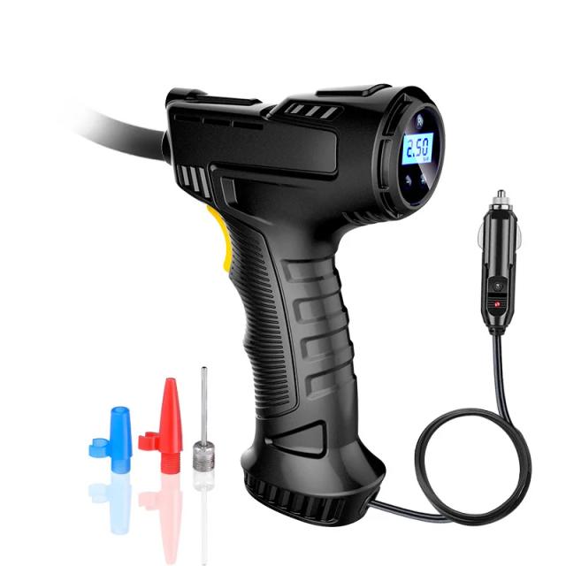 Bomba de Ar Portátil Sem Fio para Carros com Compressor Digital Recarregável de 120W para Inflar Pneus Automaticamente