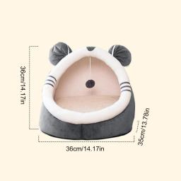 Cama gato quente caverna para gatos internos camas auto-aquecimento casa tenda inverno para cães pequenos não - Image 6