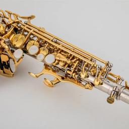 Saxofone soprano profissional, B sax plano, banhado a prata, uma chave dourada, novo, SC-9937, latão, instrumento de sopro - Image 6