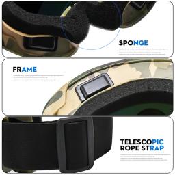 Óculos de esqui de armação grande com lente colorida anti-colisão lente anti-reflexo esporte ao ar livre neve snowboard para snowboard esqui - Image 5