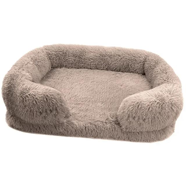 Cama de Pelúcia Removível e Lavável para Cães Médios e Grandes - Sofá Quente e Luxuoso para o Inverno, Disponível em S, M, L e XL