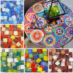 Quadrado Glitter Mosaic Azulejos de vidro, peças misturadas, cores sortidas, DIY Artesanato Suprimentos, Azul, Roxo, Arte Verde, 100g - Image 1