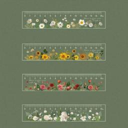 Régua multifunções para desenho de flores, 15cm, diy, diy, flor, duplo dever, material escolar e de escritório - Image 6