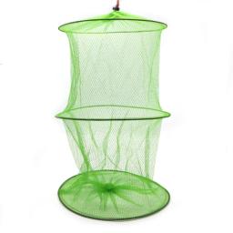 2 camadas portátil rede de pesca, malha gaiola para peixes, camarão, armadilha, dobrável, 50x30cm - Image 1