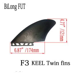 Bilong fut f3 aletas gêmeas xxx grande-preto prancha aletas quilha fin para caixa de fut 2 peças conjunto desempenho de vidro (pg) fin - Image 3
