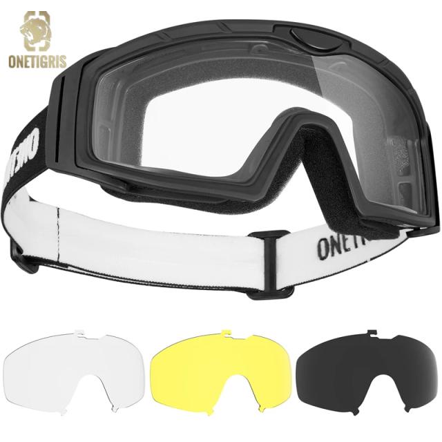 Óculos Táticos Anti-Névoa ONETIGRIS com Lentes Intercambiáveis e Design OTG para Segurança e Performance