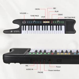 37-Key Piano Teclado Eletrônico Portátil, Mini Órgão Eletrônico, Instrumento Musical, 8 Tons, 6 Ritmos, 10 Demo com Microfone - Image 6