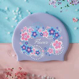Chapéu de gorro de natação impermeável de silicone para homens e mulheres, tampas elásticas antiderrapantes, cor gradiente, acessórios de natação - Image 1