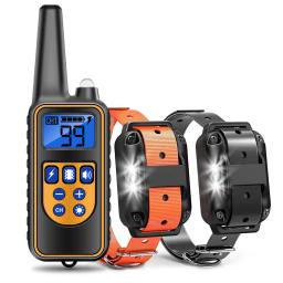 Colar de treinamento de choque elétrico para pet, Coleira de treinamento para cães Controle remoto eletrônico, Impermeável, Display LCD recarregável - Image 2