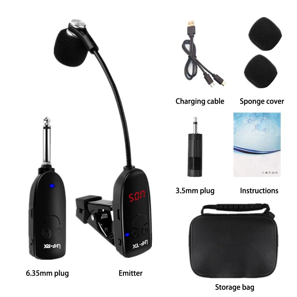 Saxofone microfone receptor e amplificador, Instrumentos sem fio, gravação profissional, desempenho ao ar livre, 1pc - Image 1