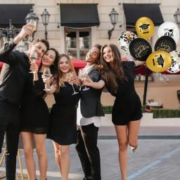 20 pçs/set balões de formatura preto ouro confetes balão de látex 2025 feliz formatura festa decoração boné de solteiro você fez isso - Image 5