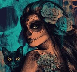 Esqueleto mexicano dia dos mortos mulher sexy detém flauta tatuagens na parte traseira gótico toalha de secagem rápida por ho me lili apto para o uso da ioga - Image 6