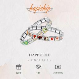 Hapiship-Glaze Color Charm Bracelet, Jóias de Aço Inoxidável, Cão, Borboleta, Coração, Link Italiano, Fit DIY, 9mm, DJ546, Nova Moda, 2024 - Image 6
