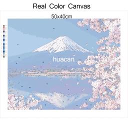 Huacan-pintura de paisagem por número, desenho em tela, cenário, pintado à mão, presente de arte, fotos para decoração - Image 4