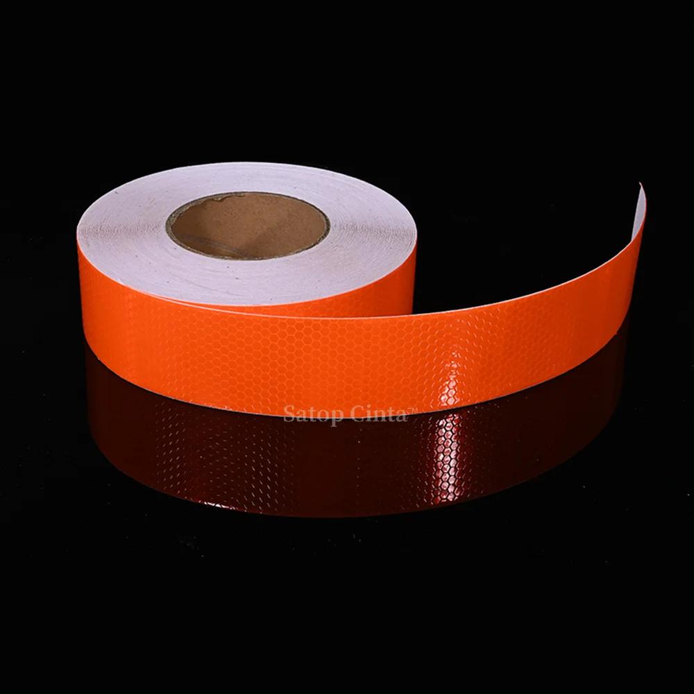 Alta Visibilidade Bicicleta Refletor Adesivo, Laranja Ciclismo Roda Rim Fitas Reflexivas, auto-adesivo decalque, filme DIY para carro, 10m, 5cm - Image 1