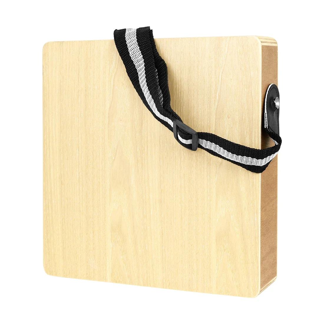 Portable Travel Wooden Box Drum, Instrumento de Percussão para Crianças e Adultos, Cajon Hand Drum, Alça Ajustável - Image 1