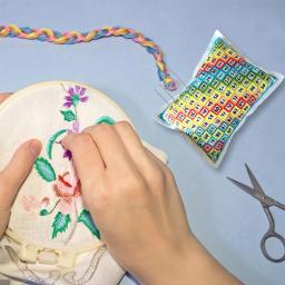 Ponto cruz bordado agulha inserir saco diy costura tricô threads pino bolsa artesanal arte impresso colorido artesanato kit de ferramentas - Image 5