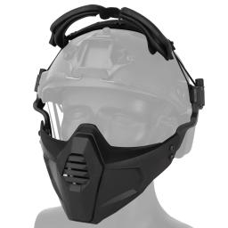 Máscara tática com conjuntos de óculos, exterior, airsoft, paintball, proteção facial total, aço, jogo de CS, tiro - Image 3