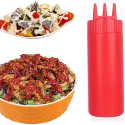 3 pçs 650ml ketchup squeeze garrafa de plástico condimento squeeze squirt garrafas 3 buraco dispensando garrafas para óleo churrasco molhos pintura - Image 3