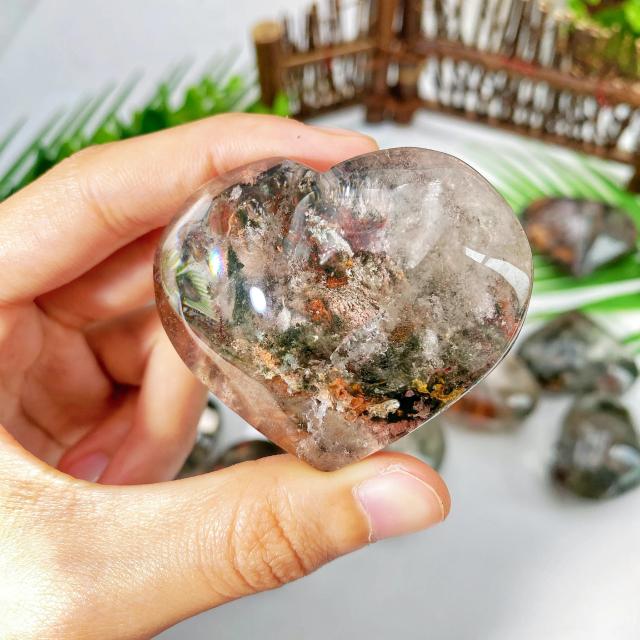 Jardim Coração Amoroso: Escultura de Cristal Natural com Jóias de Pedras Preciosas e Cristal de Cura como Presente Ideal para Namorada