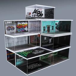 Diorama 1 32 garagem para modelo de carro fundido, vitrine de brinquedo, modelo de estacionamento em pvc, simulação de cenário de espaço de estacionamento em miniatura - Image 1