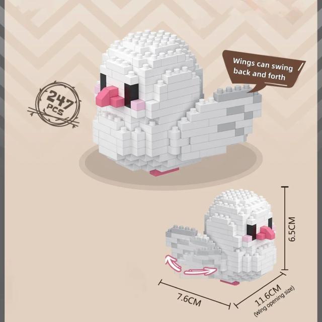Jou Construído Papagaio Micro Mini Blocos de Construção 3D