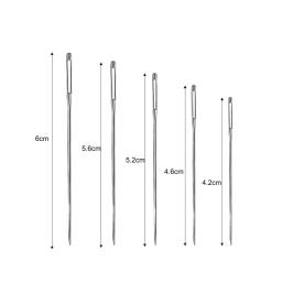 Agulhas de costura do lado da agulha, Grande buraco para bordados domésticos, Agulhas de costura roscadas, Acessórios de vestuário DIY, 25 pcs, 12pcs - Image 6