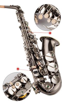 Alto e Saxofone Tenor, E-Flat, Black Nickel Gold Bell, Sax Bocal, Silver Key Reed, Pescoço Acessórios Para Instrumentos Musicais - Image 6