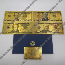 Nota plástica do ouro 24k para a coleção e a cédula comemorativa, conta americana, terno do dólar, vários valores da cara, novo - Image 2