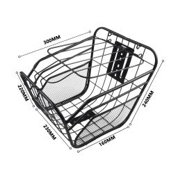 Cesta dianteira do ciclismo preto, substituição durável da cesta da bicicleta, peças exteriores resistentes, qualidade prática, 33x23x24cm - Image 4