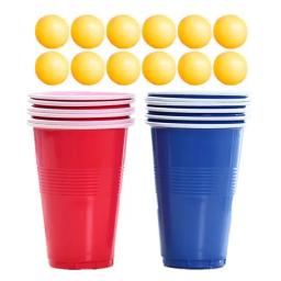 Conjunto de bolas de tênis de mesa para adultos, Bachelor Pong Beer Drinking Cup, Pong Balls, 12 copos de cerveja, Party Supplies, Pub, Camping - Image 1