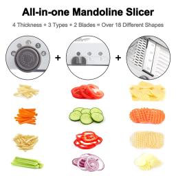 Slicer Mandoline Julienner Seguro Ajustável Lâminas Ralador De Legumes Em Aço Inoxidável Profissional Multi-função de Tomate Slicer - Image 4