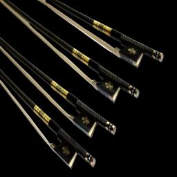 Arco De Violino De Fibra De Carbono com Grelhas, Ebony Frog Carving Flower, New Pro 4/4 3/4 1/2 1/4 Tamanho, Frete Grátis, 1Pc - Image 4