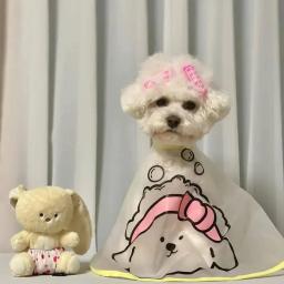 Casaco impermeável para animais de estimação, cães e gatos roupas, mancha de lágrima, cuidados faciais, pano do cabo, corte de cabelo - Image 1