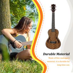 Guitarra do ukulele da madeira maciça, 4 cordas, 21 Polegada, guitarra durável, requintada, luxuosa, instrumento do Uke do concerto, 23 Polegada Walnut - Image 2