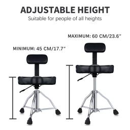 LEKATO-Cadeira Hidráulica Ajustável em Altura com Encosto, Trono do Tambor, Assento Resistente, Encosto, Estilo de Motocicleta, Tamborete para Baterista - Image 5