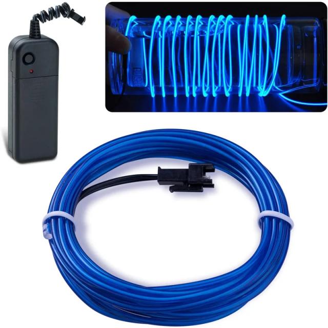Fita LED Neon Flexível para Decoração de Ambientes e DIY - Luzes de Festa e Dança em Comprimentos de 1m, 3m e 5m