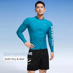 AquaPlay-Fato de Mergulho de Manga Comprida para Homens, Rash Guard, Zíper Completo, Roupa de Natação, Desporto Outdoor, Fitness - Image 5