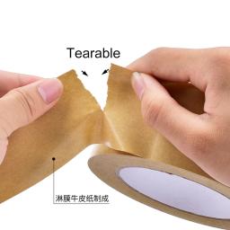 Fita De Papel Kraft Marrom, Selagem Forte, Auto Mascaramento, Montagem De Moldura De Foto, Embalagem, Tearable, 23m Rolls - Image 2
