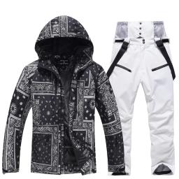Conjunto de calças de esqui para homens e mulheres, roupa exterior, snowboarding, traje de neve impermeável, nova moda - Image 5