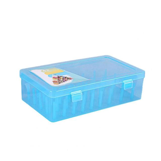 Caixa de Armazenamento para Costura com 42 Carretéis e Grande Capacidade, Ideal para Ponto de Cruz e Organização de Suprimentos, à Prova de Poeira e Transparente