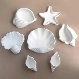 Bandeja De Armazenamento Starfish Shell Molde De Silicone De Gesso, Gesso Artesanal Conch, Frasco De Concreto, Resina Epóxi, Home Decor Mould - Image 3