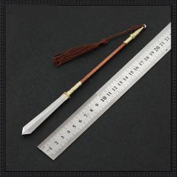 Long-Handled Medieval Arma Modelo, chinês Dinastia Tang, Broadsword Mo Faca, Todo o Metal Craft, Ornamentos Colecionáveis, 22cm - Image 3