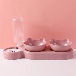 Alimentador automático para animais de estimação e distribuidor de água, Tigelas duplas para cães e gatos, Tigela de comida com carrinho levantado - Image 5