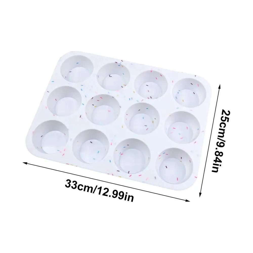 Non-Stick Silicone Baking Pan, Cupcake Tin, Pequeno, Máquina de lavar louça, Grau alimentício, Muffin Pan, 12 Copa - Image 1