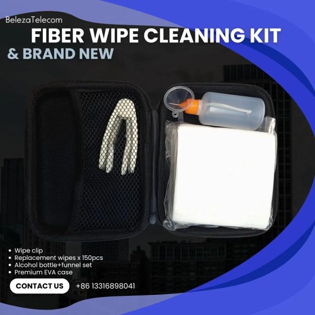 Kit Limpeza Fibra Óptica Portátil FTTx com Toalhetes