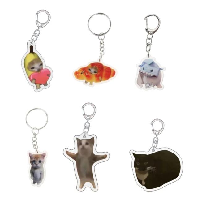 Acessórios Divertidos para Gatos Caprichosos: Conjunto Y1UB com 6 Peças de Itens Decorativos e Chaveiros