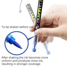 Conjunto de canetas marcadoras acrílicas de tipo reto líquido, 12/24/36 cores, ponta de pincel para pintura diy, pintura em rocha, caligrafia, doodle - Image 6