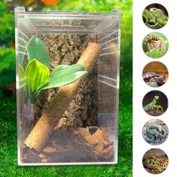Caixa de reprodução de répteis acrílico aranha lagarto anfíbio caixa de reprodução transparente à prova de vazamento habitat de animais de estimação arboreal lobo aranha cerca - Image 2
