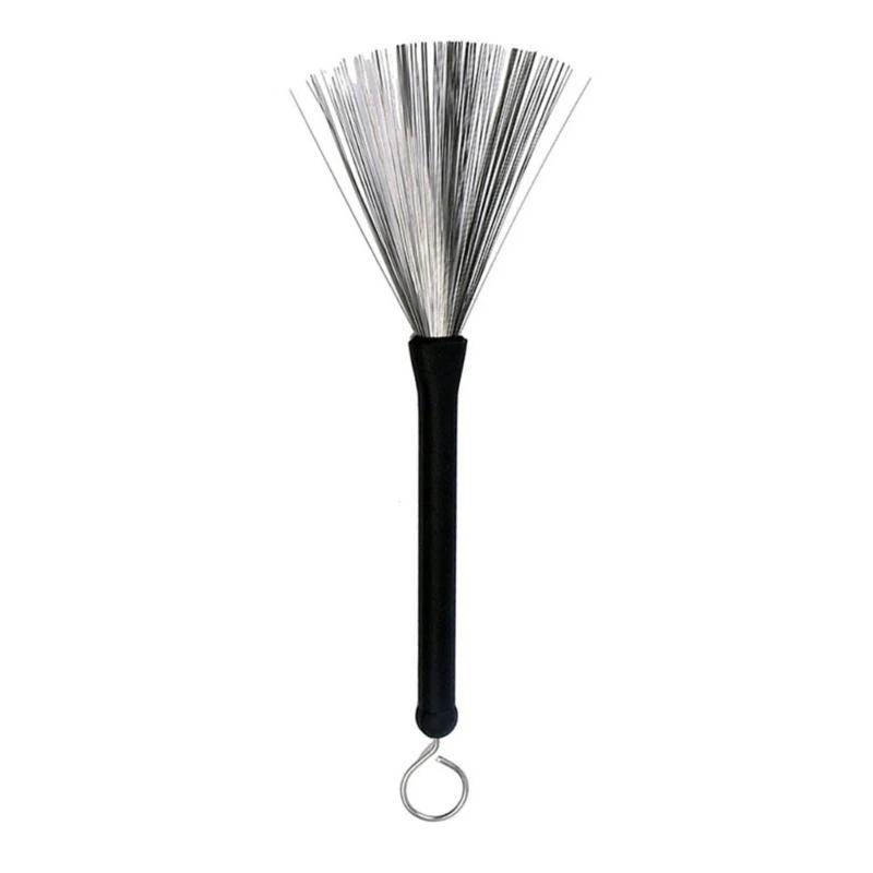 Fio Aço Retrátil Drum Brush, Percussão Baquetas, Alças Plástico, Acessórios Musicais, 32cm - Image 1